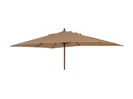 Alexander Rose 3m Hardwood Rect. Taupe Parasol With Pulley