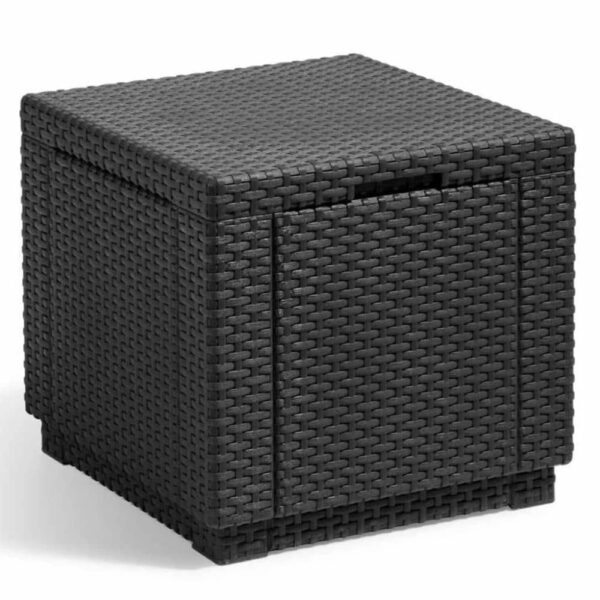 Allibert kubeformet opbevaringspuf grafitgrå 213816