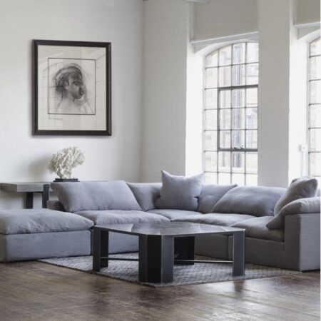 Andrew Martin Truman Sectional Sofa Large Grey Linen / Corner