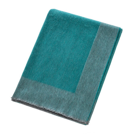 Begg x Co - Border 100% Cashmere Throw - Teal