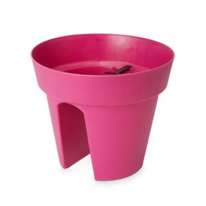 Blooma Nurgul Pink Plastic Round Railing Plant Pot (Dia)28Cm