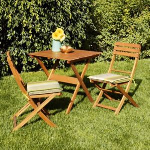 Blooma Worcester Bistro Wooden 2 Seater Table & Chair Set Natural