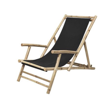 Broste Copenhagen - Relax Back stol, sort/bambus - 60x120x63 cm.