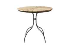 Cafébord i Teak med aluminiumsstel - Ø80 cm