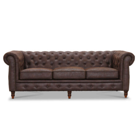Cambridge 3 pers. sofa - chesterfield sofa brun