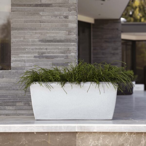 Capi plantekrukke Arc Granite 60x35x40 cm rektangulær elfenbensfarvet