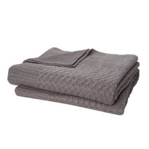 Chartwell Grey Plain Knitted Throw
