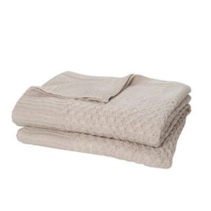 Chartwell Taupe Plain Knitted Throw