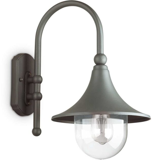 Cima, Udendørs væglampe, Ap1, metal by Ideal Lux (H: 46 cm. x B: 40 cm. x L: 28 cm., Antracit)