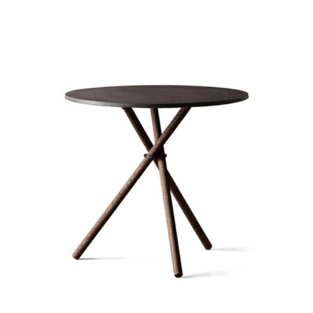 Eberhart | Aldric Cafébord, Variant Mørkegrå beton / Sortolieret eg / Messing