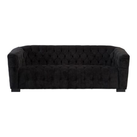 Fenton 3 Seater Black Fabric Sofa
