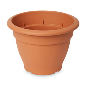 Florus Brown Plastic Bell Round Plant pot (Dia)30cm