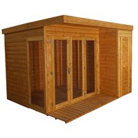 Garden Summer House with Side Shed by Mercia - 10' x 8'