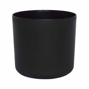GoodHome Black Plastic Round Plant Pot (Dia)13.5Cm