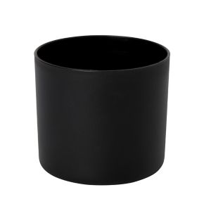 GoodHome Black Plastic Round Plant Pot (Dia)17.6Cm