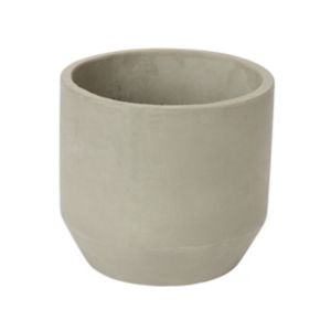 GoodHome Grey Clay Circular Plant Pot (Dia)22Cm