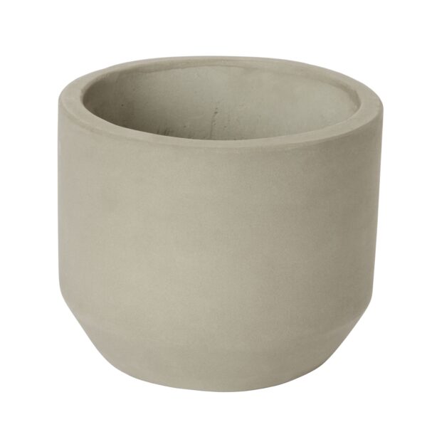 GoodHome Grey Clay Round Plant Pot (Dia)17Cm
