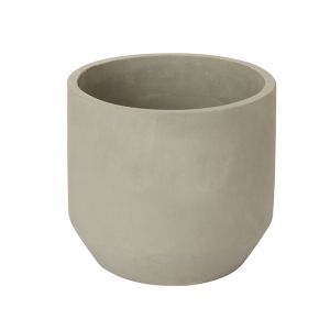 GoodHome Grey Clay Round Plant Pot (Dia)27.4Cm