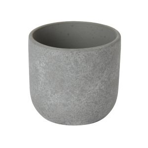 GoodHome Grey Clay Speckle Circular Plant Pot (Dia)10.4Cm