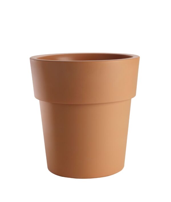Grosfillex Solta Round Plastic Terracotta Painted Plant Pot (Dia)480mm