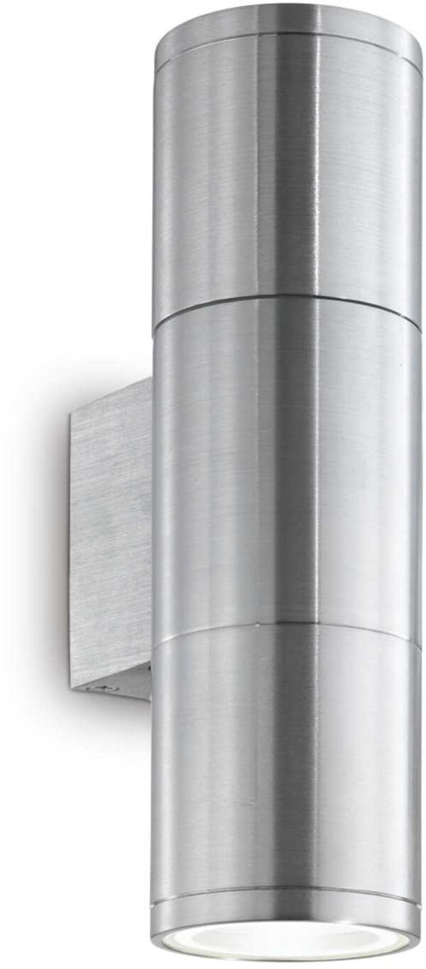 Gun, Udendørs væglampe, Ap2, aluminium by Ideal Lux (H: 21 cm. x B: 11 cm. x L: 6 cm., Aluminium)