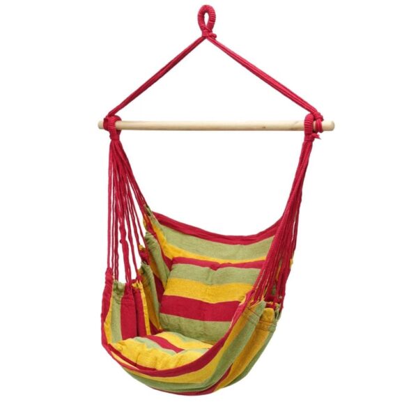 Hængende stol hængende stol hængende swing hængende kurv sæde rød / grøn / gul 100% bomuld
