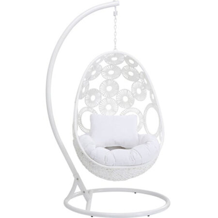 KARE DESIGN Ibiza White hængestol - hvid polyester, polyrattan og stål