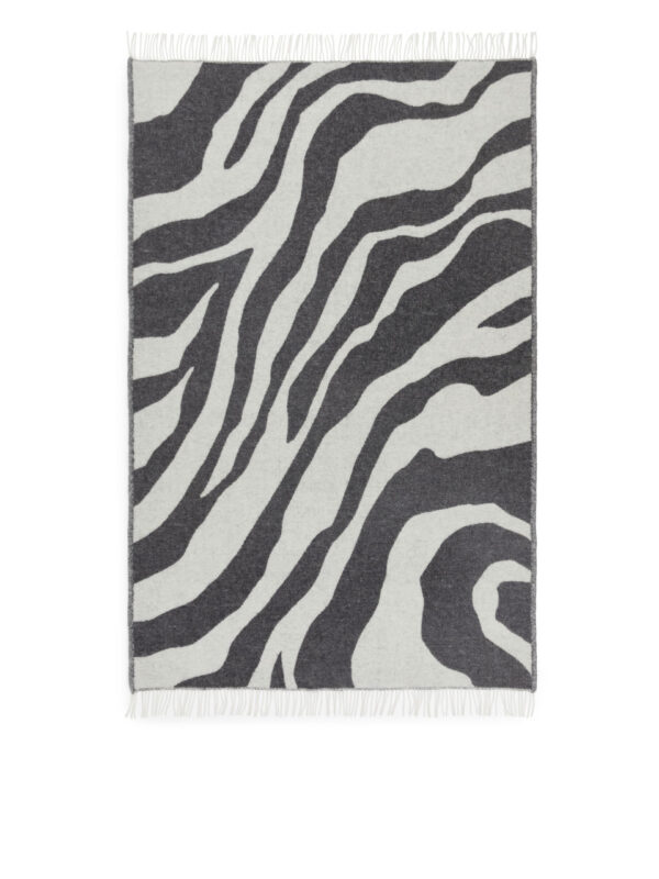 Klippan Zebra Wool Blanket - Black