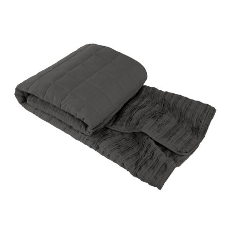 Lazy Linen - 100% Pure Washed Linen Throw - 130x180cm - Charcoal
