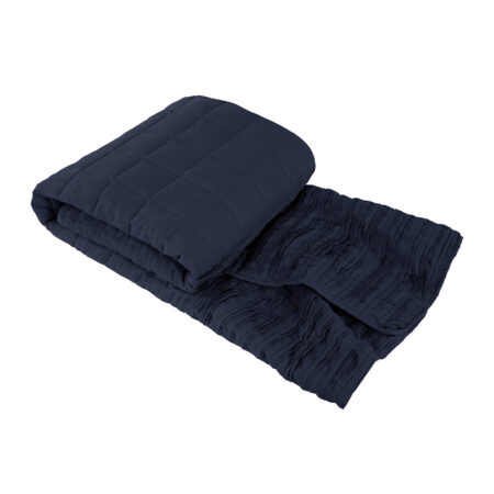 Lazy Linen - 100% Pure Washed Linen Throw - 130x180cm - Navy