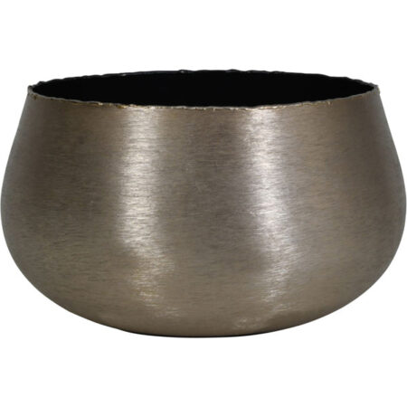 Libra Molten Metal Round Planter Brushed Bronze