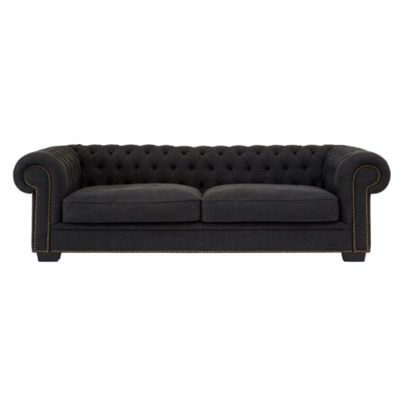 Lincoln 3 Seater Charcoal Fabric Sofa