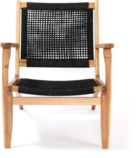 Little, Udendørs hvilestol, akacietræ by Venture Design (H: 79 cm. x B: 62 cm. x L: 74,8 cm., Natur/Sort)