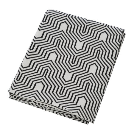 Luxe - Geometric Knitted Throw - Black/White