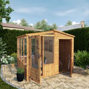 Mercia 8X8 Pent Greenhouse Combi Shed - Assembly Required