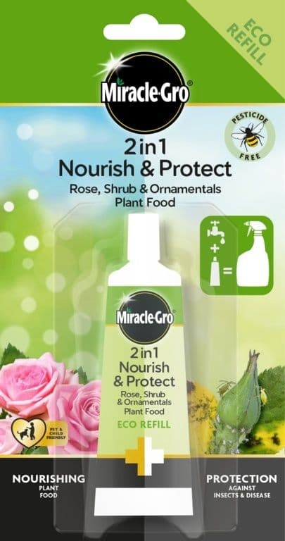 Miracle Gro 2 in 1 Nurish and Protect Rose, Shrubs & Ornamental Plant Food Eco-Refill