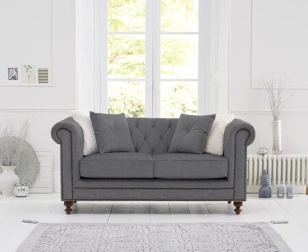 Montrose Grey Linen Fabric 2 Seater Sofa