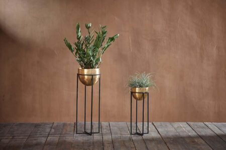 Nkuku Atsu Planter Stand | Vases & Planters | Gold | Large