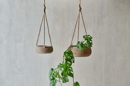 Nkuku Wampu Hanging Planter | Vases & Planters | Distressed Terracotta | Small