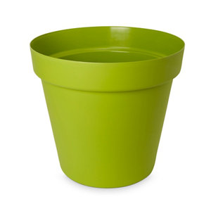 Nurgul Green Plastic Plant pot (Dia)20cm