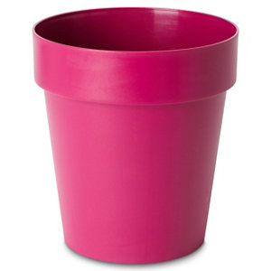 Nurgul Pink Plastic Round Plant pot (Dia)20cm