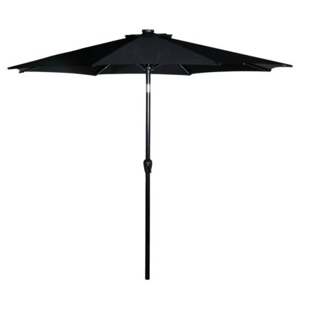 Outfit parasol med LED-lys Ø3 m sort