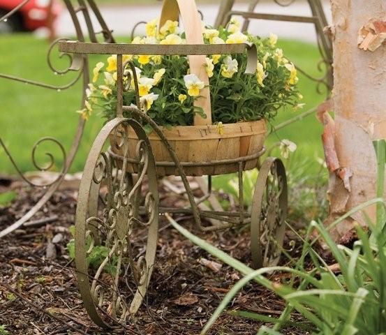 Panacea Whimsical Tricycle Plant Stand (Antique Willow)