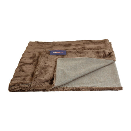 Pippa & Co - Classic Dog Blanket - Oatmeal/Brown Fur - Large