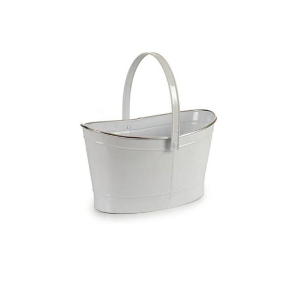 Planter Basket Metal White (22 x 19,5 x 37,5cm)