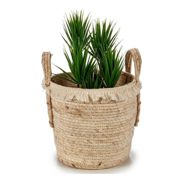 Planter With handles Natural Straw (23 x 27 x 26 cm)