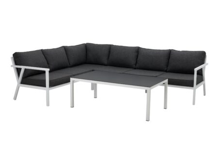 Rana sofagruppe Hvid med antracit hynde 224 x 291 cm