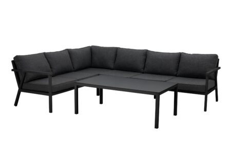 Rana sofagruppe Sort med antracit hynde 224 x 291 cm