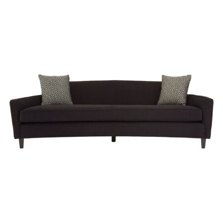Rania 3 Seater Black Dimity Fabric Sofa With Cushions