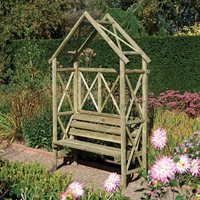 Rowlinson Rustic Garden Arbour Seat in Natural Timber